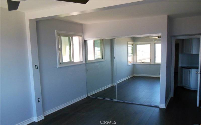 Front bedroom mirrored closets