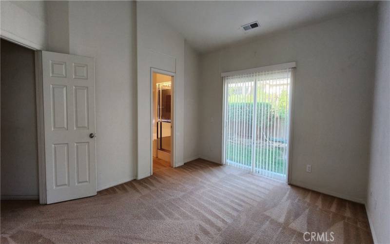 High ceiling master suite