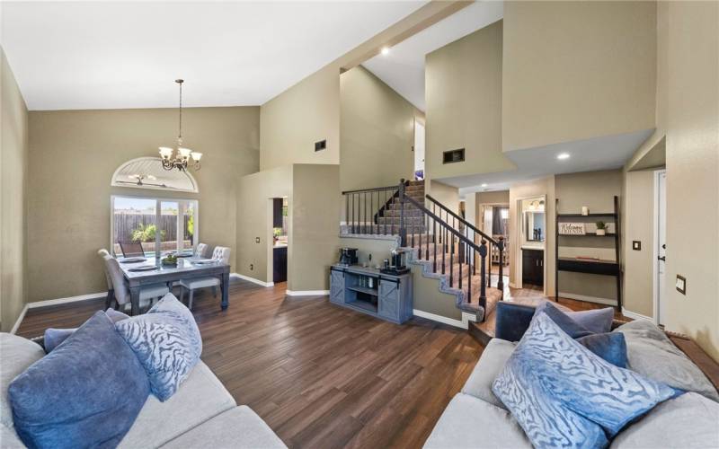 living room and dining room