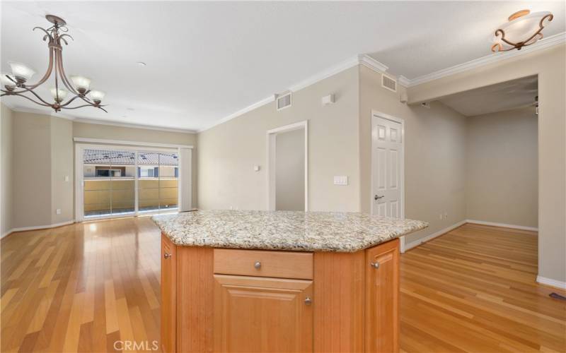 Open floorplan - DEN to the right - Bathroom, Laundry and Bedroom are acceseed through the open doorway