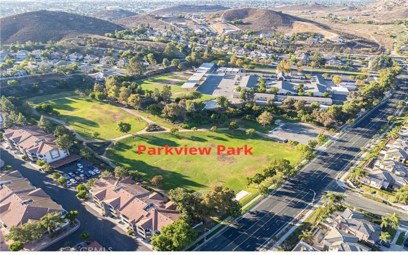 View of Parkview Park next to complex