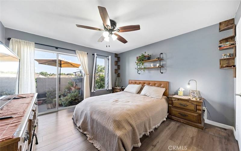 wake up to mountain views in your bedroom with custom paint, ceiling fan and walk-in closet