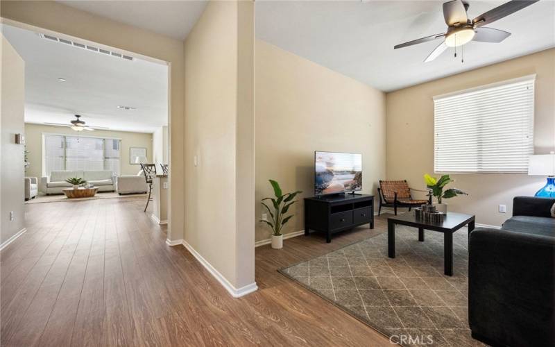 From then entry way looking toward your 4th bedroom/den and great room!