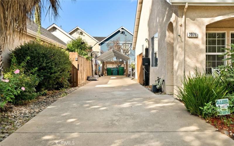 Long, private driveway