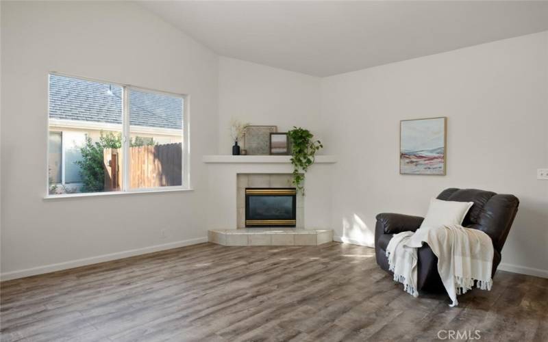 Living Room with gas fireplace.