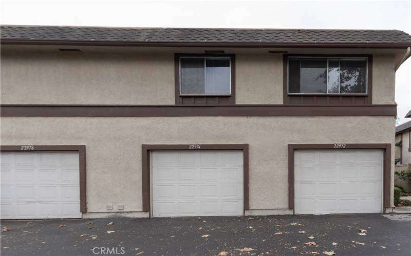 Attached garage.