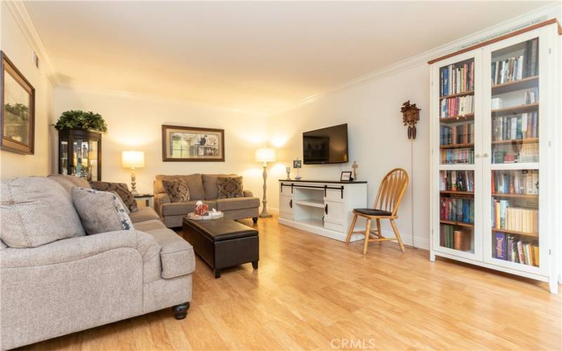 Spacious living area seats a generous gathering.