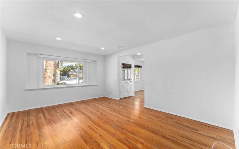 view of entry from living room...breakfast nook to right of front door