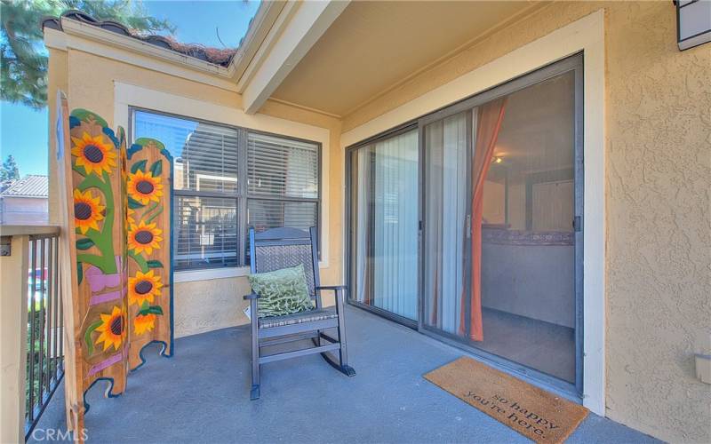 Balcony provides a great place to to sit outside and enjoy some fresh air.