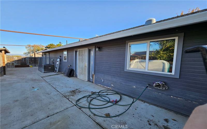 Back of home looking towards dog kennel area.