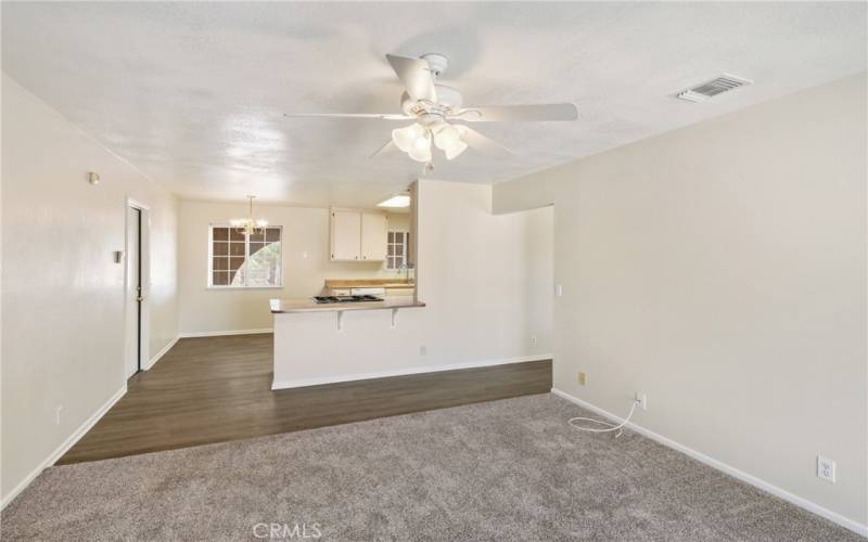 family room looking at kitchen