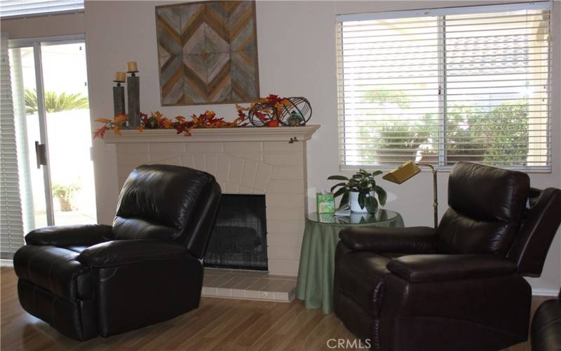 Family Room and fireplace.