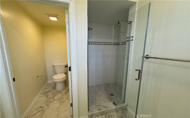 Master Bathroom Shower and Toilet has been remodeled