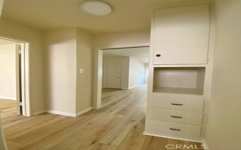 Hallway with huge linen closet