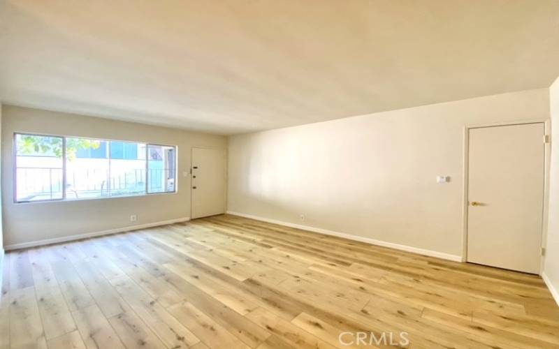 Living Room with wood like flooring