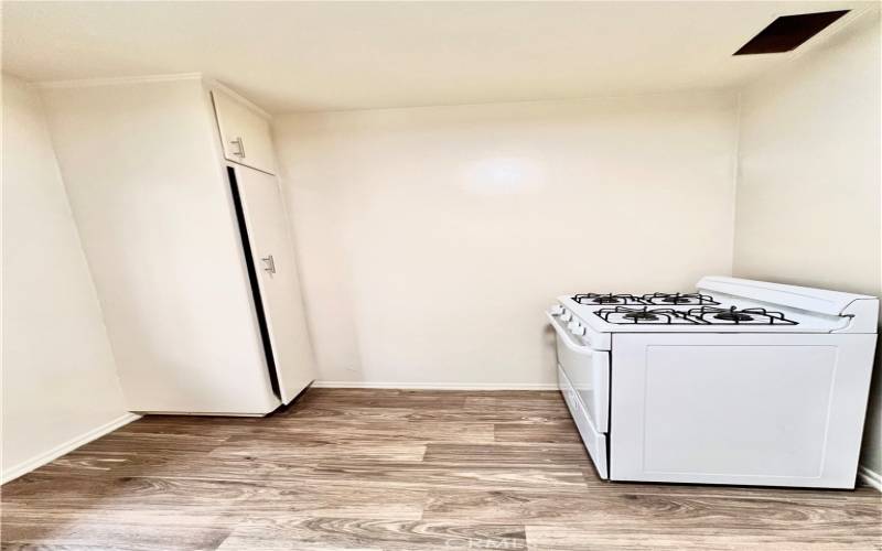 Kitchen with stove and more cabinet space