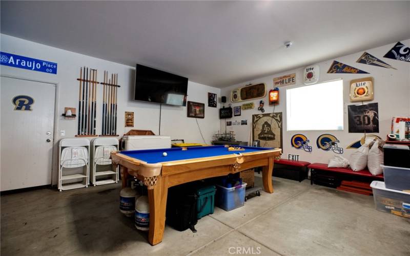 Spacious Game room in the garage