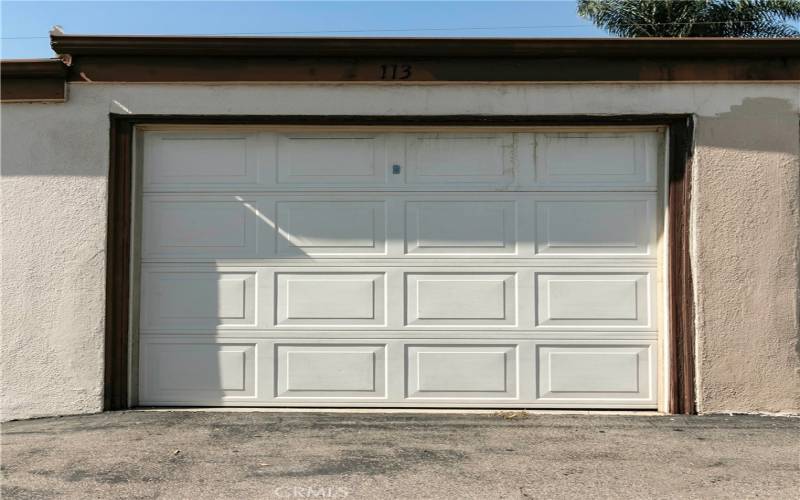 Assigned single car garage