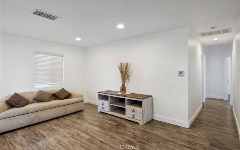 Recessed lighting in living room