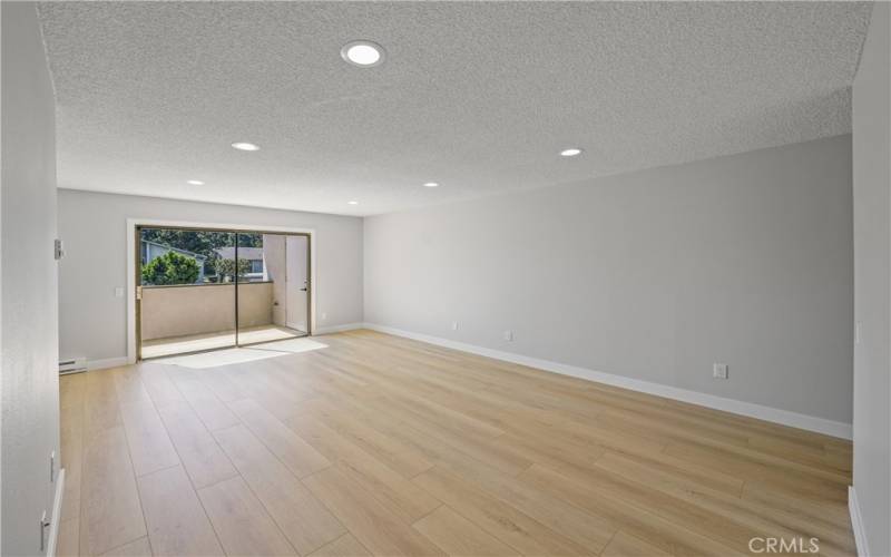 living room, balcony, closet laundry door.