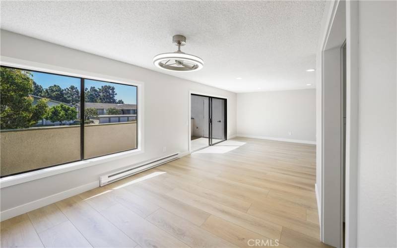 dinning and living room, heating unit on base board