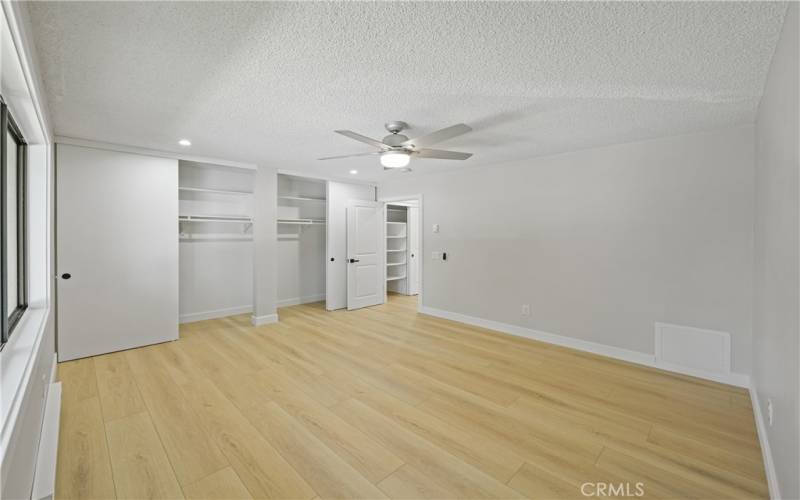 primary bedroom showing closets