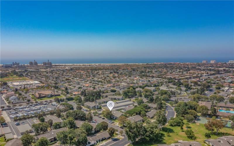 better view of RV park in community on left with Ocean in the close distance