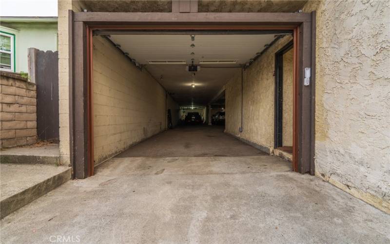 Drive into secured parking and storage