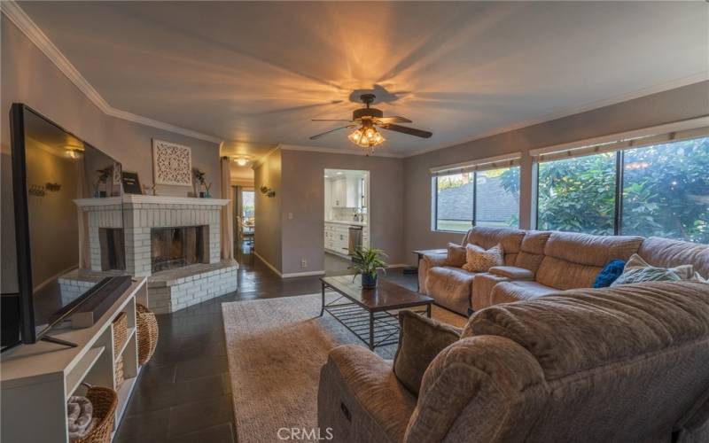 Inviting Living Room with Gas Fireplace