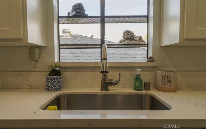 Kitchen with peek a boo view of harbor