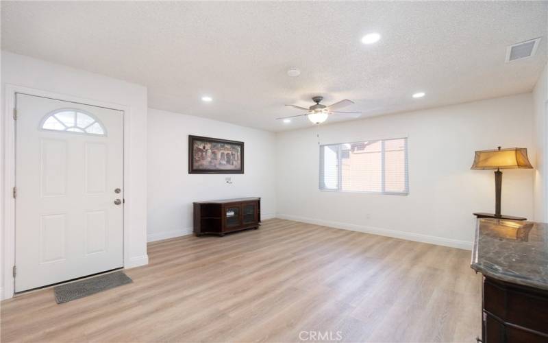 Light and airy interior with new flooring and baseboards