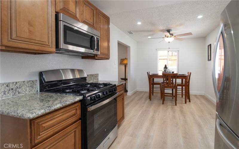 Spacious kitchen and dining area