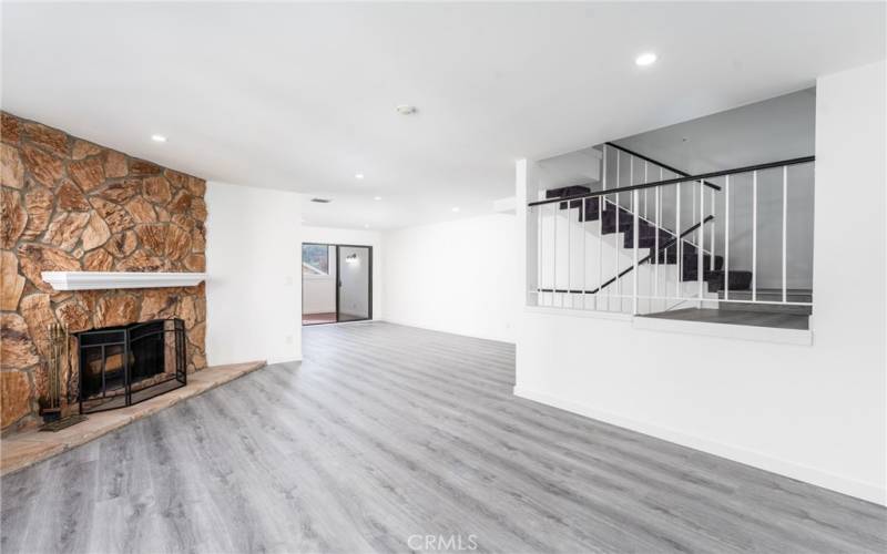 Carpeted staircase leading to the 3rd level