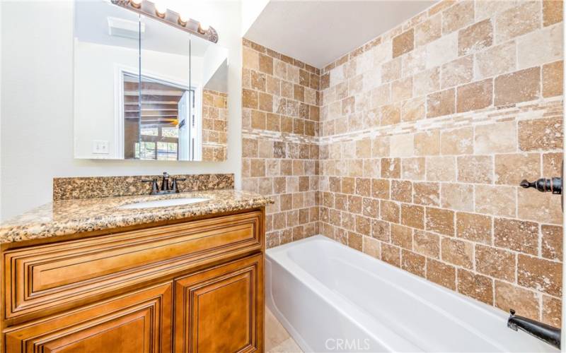 Master's Bathroom. All bathrooms have Travertine Tile and