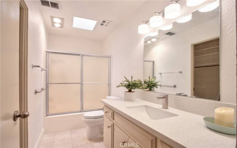 Master bath with new Quartz counter & sink!