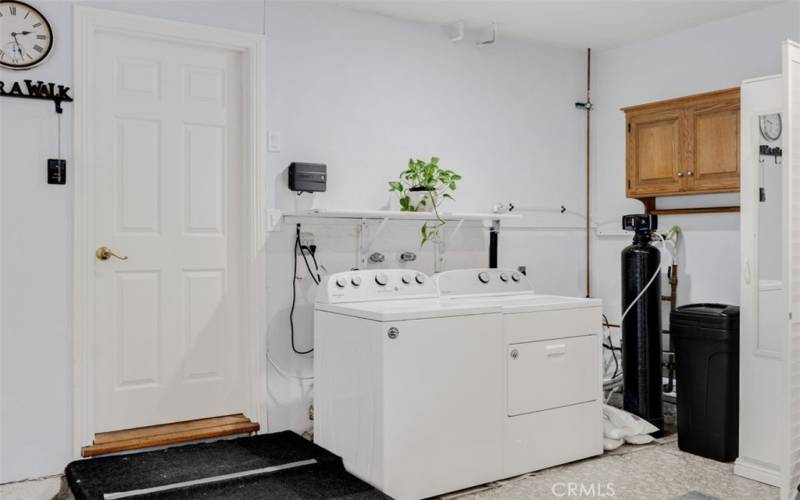 Garage Laundry Area and Water Softener