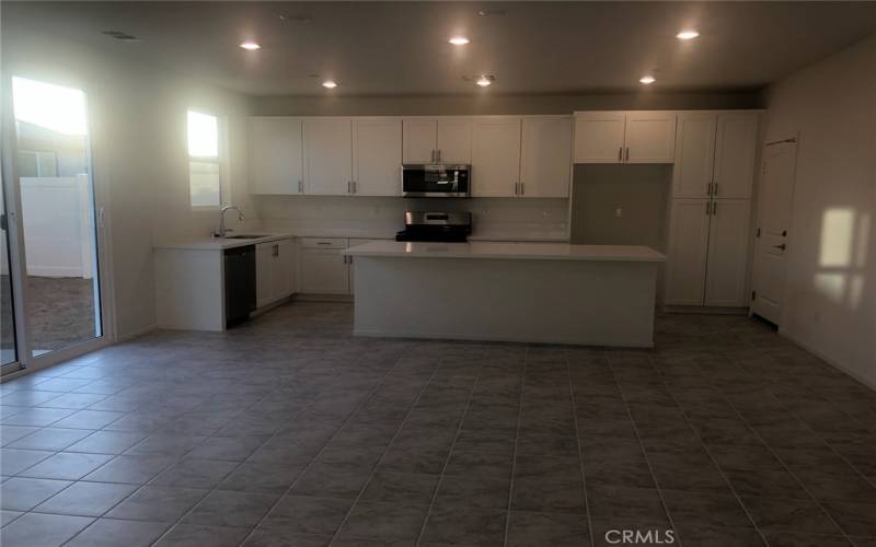 Large Kitchen Island with Quartz countertops