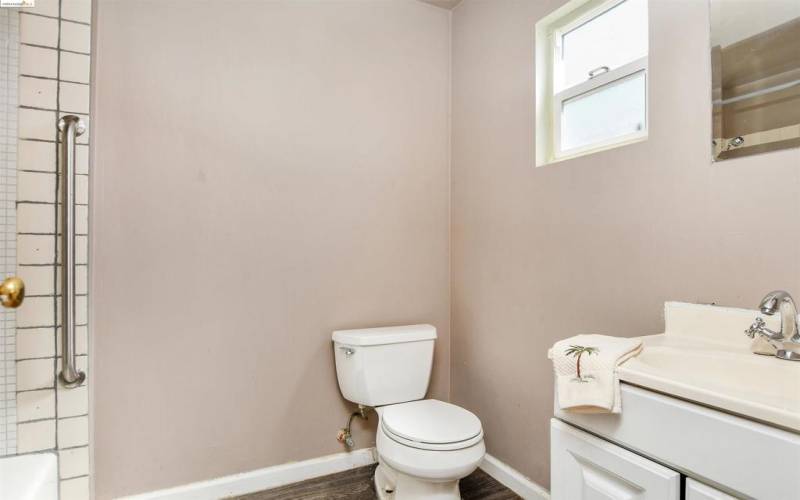 This bathroom is located in family room