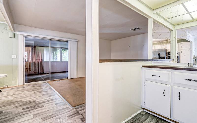 wet bar and family room