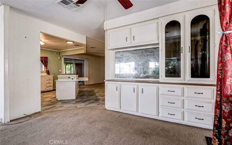 dining area with built ins