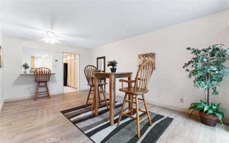 The spacious dining room and breakfast counter.