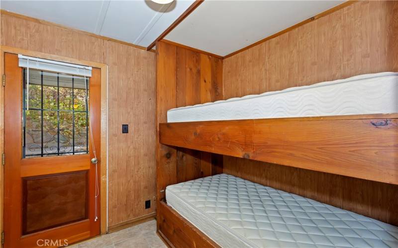 BUNKS IN LAUNDRY ROOM