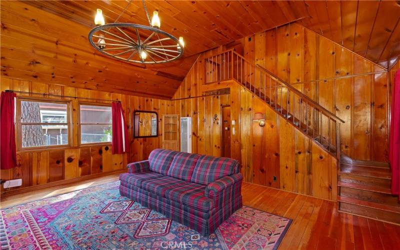 LIVING ROOM WITH STAIRCASE