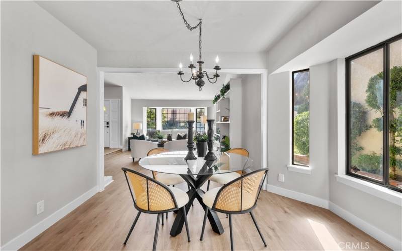 Dining room open to living room.