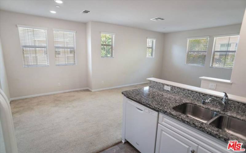 Kitchen to living area.