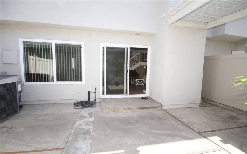 private access to your home from your 2 car garage through your private patio