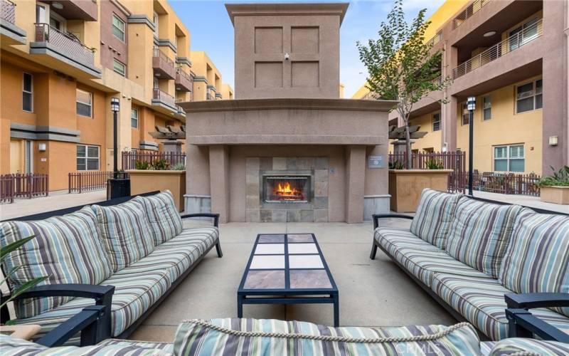 Community Courtyard with Fireplace