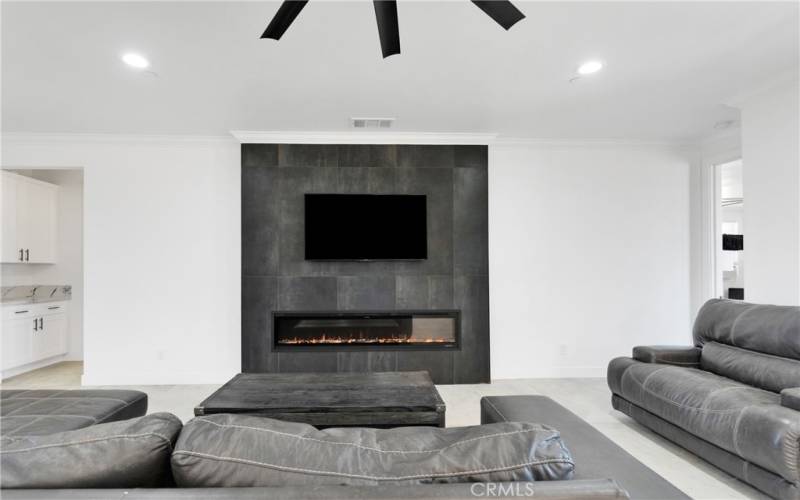 Electric Fireplace and TV Area