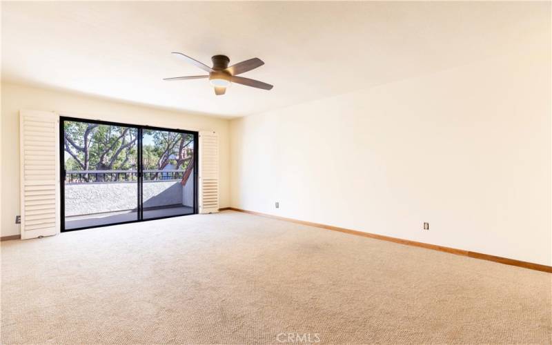 Primary  bedroom is large with dressing area and own balcony