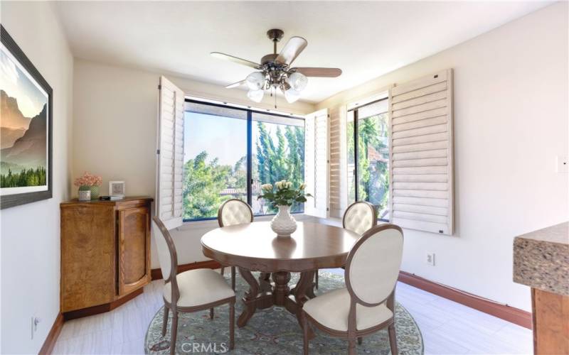 Inviting breakfast nook in the large kitchen